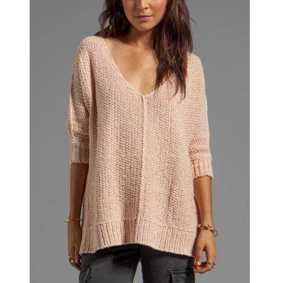 Free People Cozy Cat Pullover Champagne Pink - Picture 1 of 7